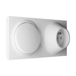 FONTINI Neo Evo Interrupteur va et vient et prise de courant 2P+T saillie complet blanc