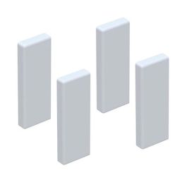 GGK Lot de 4 embouts de finition pour moulure électrique 15x30mm blanc