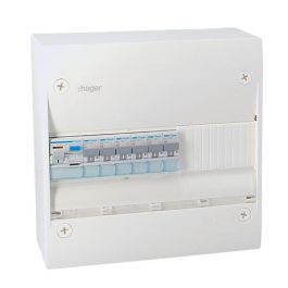 HAGER Gamma Tableau électrique pré-équipé auto 1 rangée 1ID 63A 6 disjoncteurs