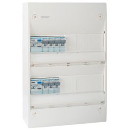 HAGER Gamma Tableau électrique prééquipé 2 rangées 2ID 40A 7 disjoncteurs