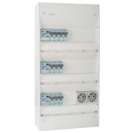 HAGER Gamma Tableau électrique prééquipé 3 rangées 3ID 40A 10 disjoncteurs