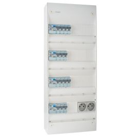 HAGER Gamma Tableau électrique pré-équipé 4 rangées 2ID 40A 2ID 63A 14 disjoncteurs
