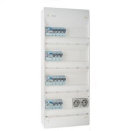 HAGER Gamma Tableau électrique prééquipé auto 4 rangées 2ID 40A 2ID 63A 14 disjoncteurs
