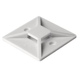 HELLERMANNTYTON Embases adhésives ou à visser blancs 19x19mm - 10 pièces - HEL914-60210