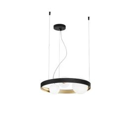 LUCE DESIGN Suspension G9 Sonetto 230V Ø45x150cm noir or - I-SONETTO-S3