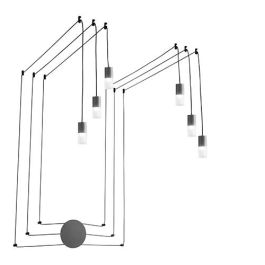 LUCE DESIGN Plafonnier G9 Spider sextuple 230V 10x5x2cm anthracite - I-SPIDER-PL6