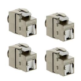 IKEPE Lot de 4 connecteurs RJ45 femelle Grade 3TV Cat6a STP