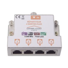 IKEPE Répartiteur TV 1 entrée coaxiale et 4 sorties TV sur RJ45