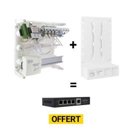 IKEPE Pack coffret de communication Grade 2TV 4RJ45 + Zone attenante + Switch Ethernet 5 ports, 4 ports 1 Gb PoE 65W
