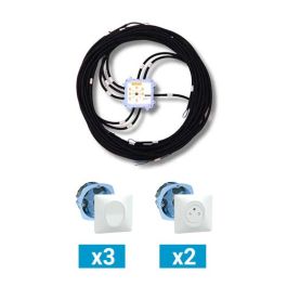 KEO Kit Pieuvre électrique universelle pour garage WC et couloir - 3 interrupteurs + 2 prises 2P+T + 2 DCL