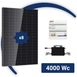 Kit solaire complet 3600Wc à 4000Wc avec 8 panneaux photovoltaïques + micro onduleur HOYMILES