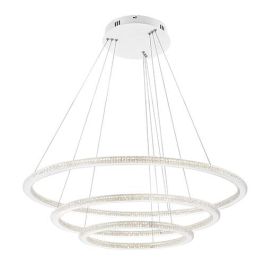 LUCE DESIGN Suspension LED Bryant 230V 87W 11900lm 3000K Ø40x150cm blanc - LED-BRYANT-S3C