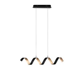 LUCE DESIGN Suspension LED Helix 230V 20W 1680lm 4000K 120x80x13,5cm noir or - LED-HELIX-S4 NER