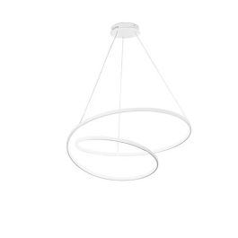 LUCE DESIGN Suspension LED Lieve 230V 60W 8000lm CCT Ø80x150cm blanc - LED-LIEVE-S80-BCO