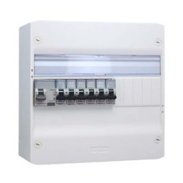 Tableau électrique pré-équipé 1 rangée 1ID 63A 6 disjoncteurs assemblé par 123elec avec composants Legrand