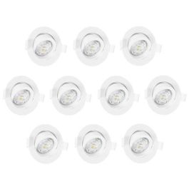 MIIDEX Lot de 10 Spots LED encastrables CARAT orientables 230V 5W 400lm CCT 85mm blanc