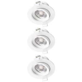 MIIDEX Lot de 3 spot LED encastrables CARAT orientables 230V 3x5W 370lm 3000K 90mm blanc - 763617