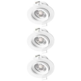 MIIDEX Lot de 3 spot LED encastrables CARAT orientables230V 3x5W 380lm 4000K 90mm blanc - 763618