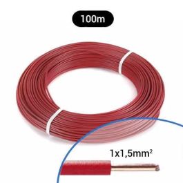 Fil électrique rigide H07VU 1.5² rouge - Couronne de 100m