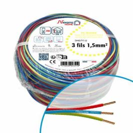 Fils électriques rigides H07VU 3G1.5² R/B/VJ NEXANS Speedfil - Couronne de 25m