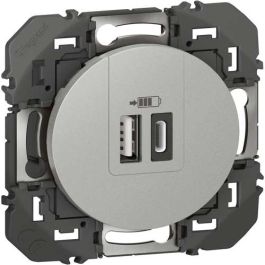 LEGRAND Dooxie Prise chargeur USB double Type A+C aluminium - 600449