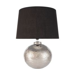 PAULEEN Lampe à poser E14 TOUCH OF SILVER 230V hauteur 38cm noir argent - 48222