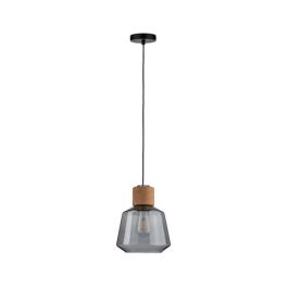 PAULMANN Suspension E27 NEORDIC EDLA 230V 20W 110cm verre fumé liège noir - 79739