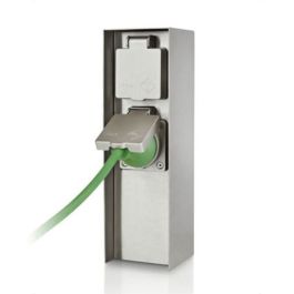 PHILIPS Borne extérieure 2 prise de courant 2P+T Rock inox IP44 - 71084746