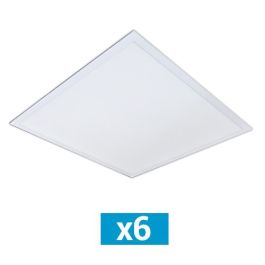 Lot de 6 Dalles LED encastrables 230V 36W 3960lm 4000K UGR<19 600x600mm