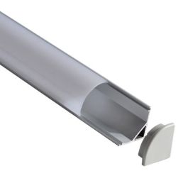 Profil aluminium d'angle pour ruban LED - 1m - Lot de 2