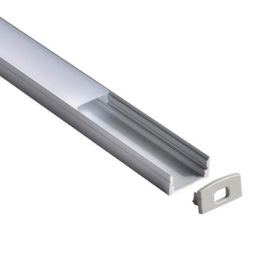 Profil aluminium droit pour ruban LED - 1m - Lot de 2
