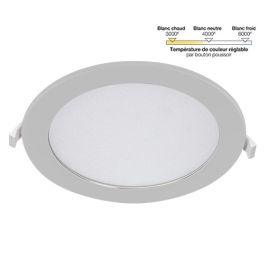 ARLUX Downlight LED extra plat à encastrer Saturn 230V 18W 1300lm CCT 220mm blanc - 730070