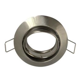 Support de spot encastré orientable rond 81mm acier brossé