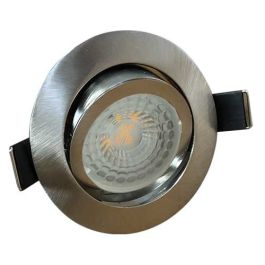 Spot LED encastrable et orientable GU10 230V 5W 380lm 4000K 83mm acier brossé