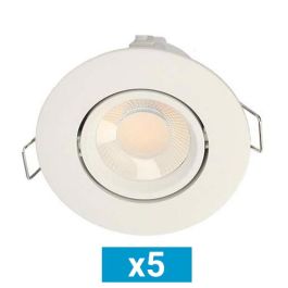 Lot de 5 spots LED BBC encastrables et orientables 90mm 230V 3x5W 600lm CCT blanc