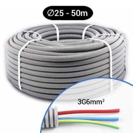 Gaine électrique ICTA préfilée 3G6 R/B/VJ D25 Qofil - Couronne de 50m