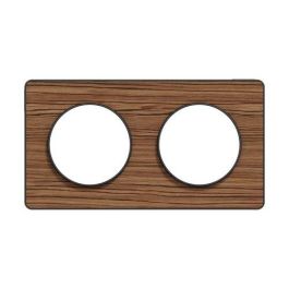 SCHNEIDER Odace Touch Plaque double bois zebrano avec liseré anthracite - S540804P4