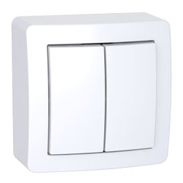 SCHNEIDER Alréa Interrupteur double va et vient saillie blanc - ALB62056P