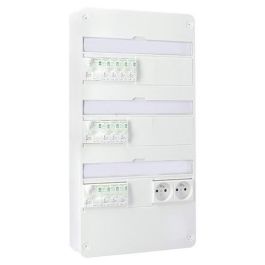 SCHNEIDER Resi9 XE Tableau électrique pré-câblé auto 3 rangées 3ID 40A 10 disjoncteurs 2 prises modulaires