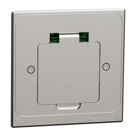 SCHNEIDER Unica System+ Prise de sol 2P+T 16A carrée inox brossé - INS52102