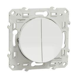 SCHNEIDER Odace Interrupteur double va et vient avec griffes blanc - S525214