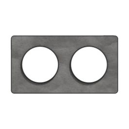 SCHNEIDER Odace Touch Plaque double ardoise avec liseré anthracite - S540804V