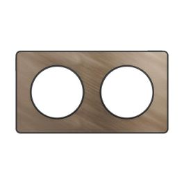 SCHNEIDER Odace Touch Plaque double bronze brossé avec liseré anthracite - S540804L