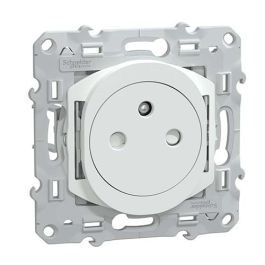 SCHNEIDER Ovalis Prise de courant 2P+T affleurante avec griffes blanc - S320052C