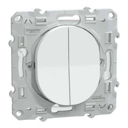 SCHNEIDER Ovalis Interrupteur va et vient + poussoir blanc - S320285