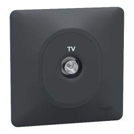 SCHNEIDER Ovalis Prise TV anthracite complet