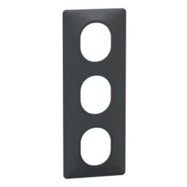 SCHNEIDER Ovalis Plaque triple verticale anthracite - S340726