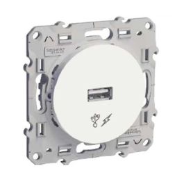 SCHNEIDER Odace Prise chargeur USB blanc - S520408