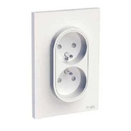 SCHNEIDER Odace Prise de courant double 2P+T pour rénovation - S521089