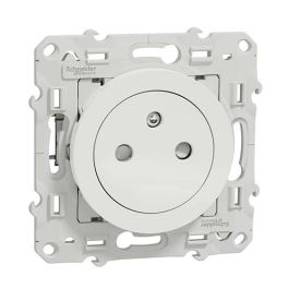 SCHNEIDER Odace Prise de courant 2P+T affleurante avec griffes blanc - S525052
